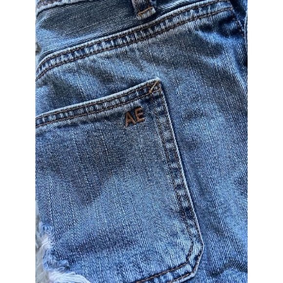 American Eagle Overall Jean Shorts Size XS Denim Short Jeans - Picture 3 of 7